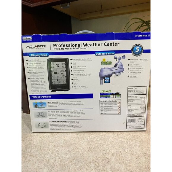 AcuRite Professional Weather Center With 5-In-1 Sensor Wireless Indoor/Outdoor T - Picture 4 of 9